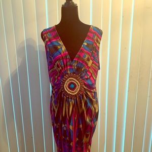 Ashley Stewart wooden bead accented dress